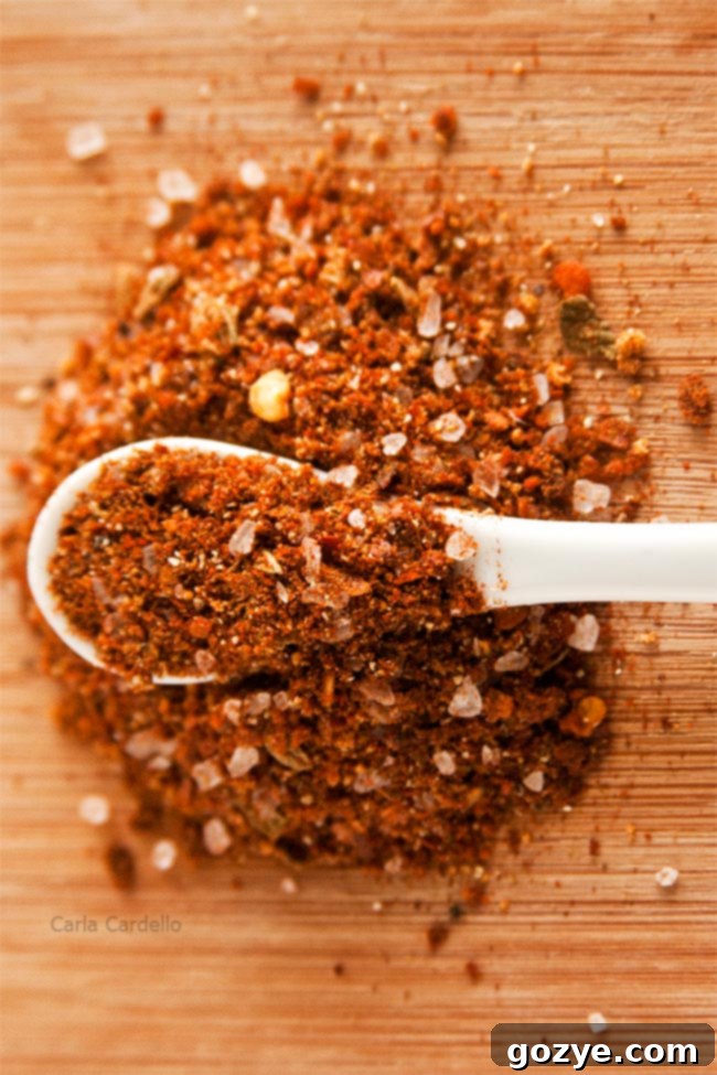 Fajita seasoning on white spoon
