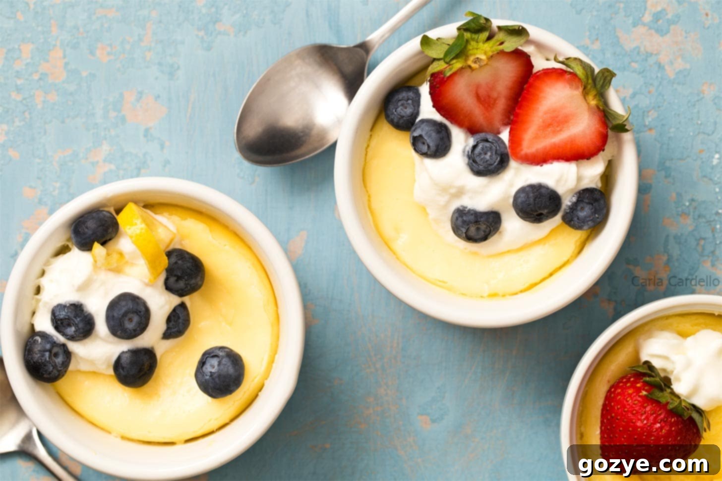 3 air fryer cheesecakes in ramekins