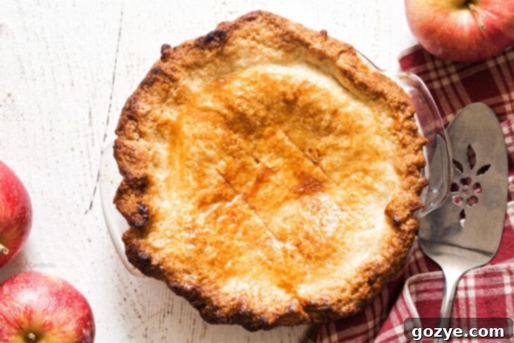 A complete 6-inch apple pie, showcasing its golden crust and delicious appeal.