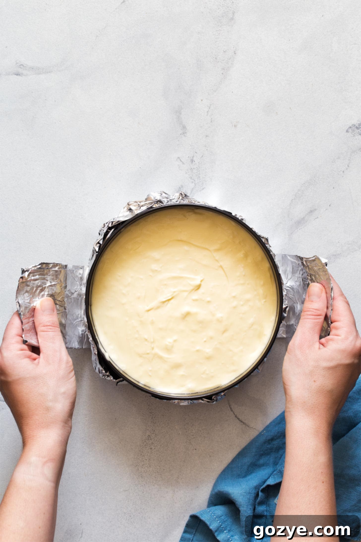 Instructions for making a foil sling for Instant Pot cheesecake.