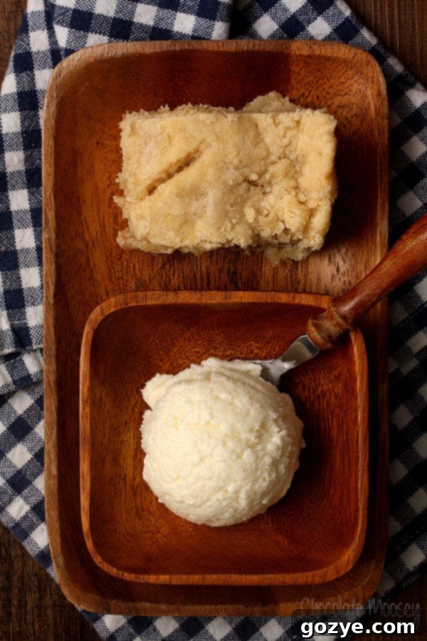 Scoops of creamy buttermilk ice cream.