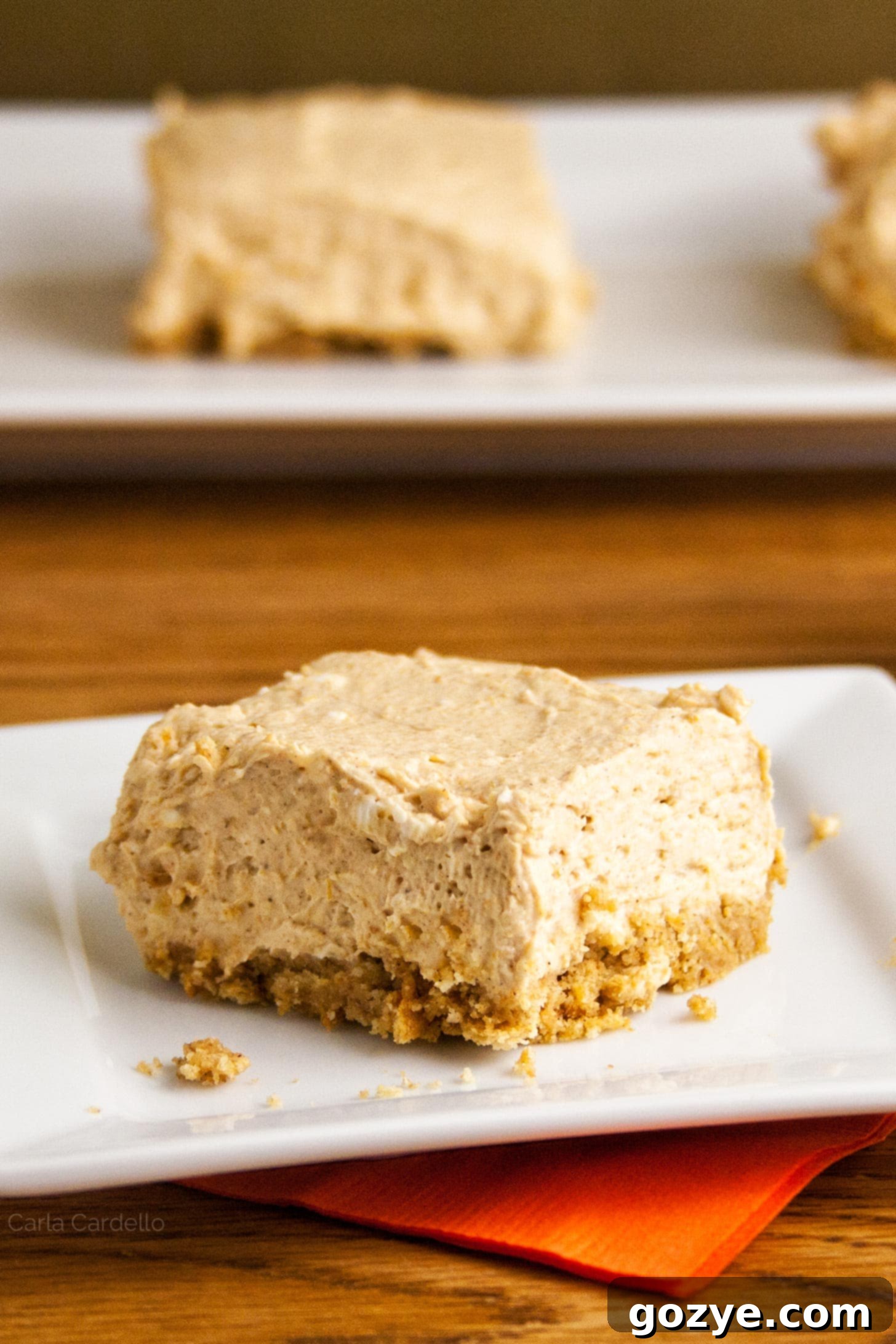 Effortless Pumpkin Cheesecake Squares 3 Pumpkin Cream Cheese Bar without anything on top
