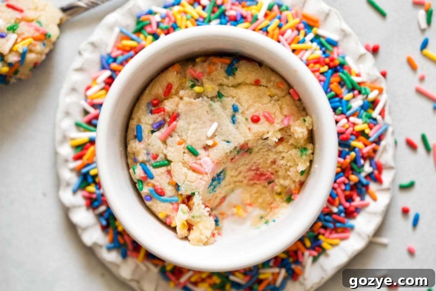 Overhead shot of mug sugar cookie