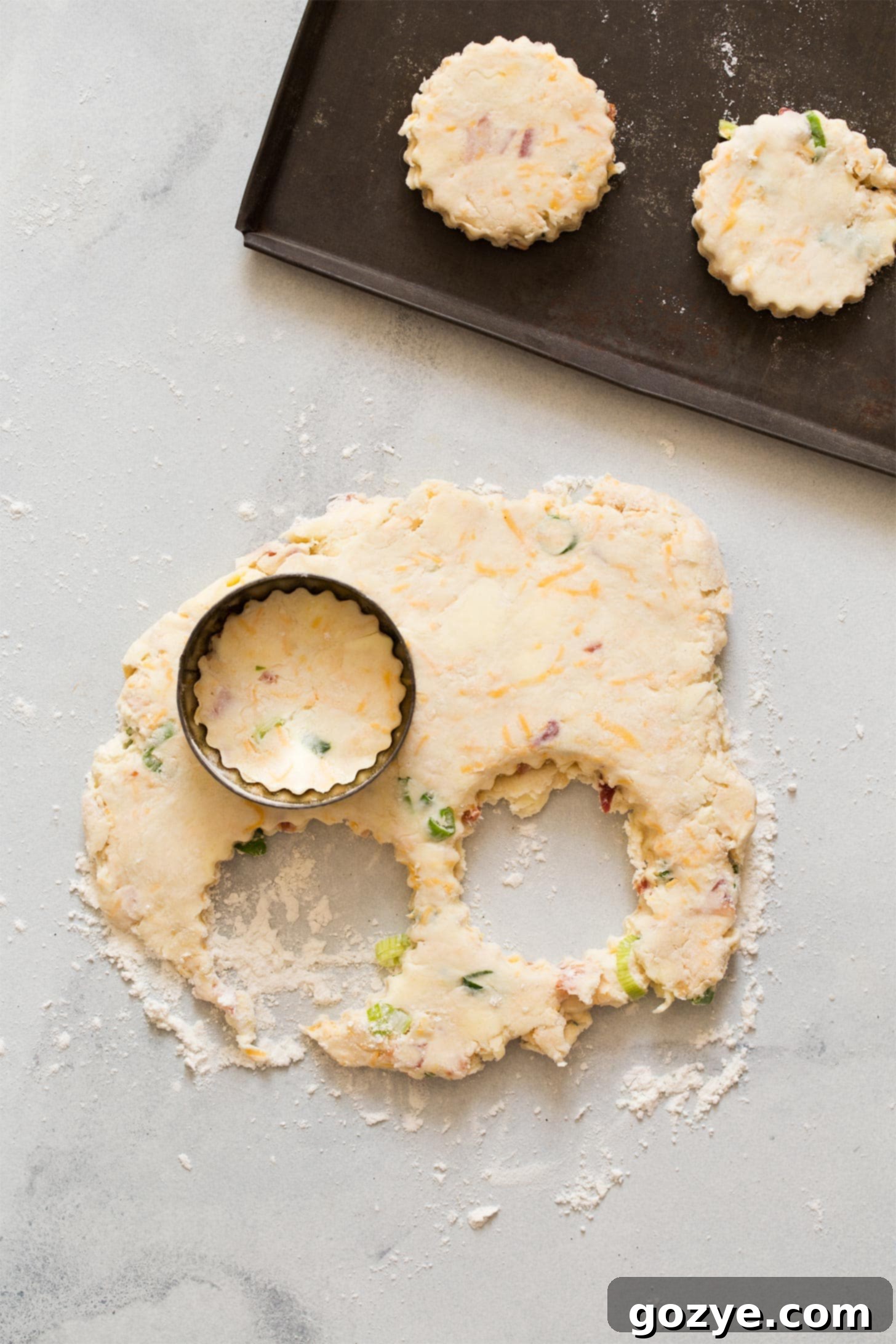 Making cheddar biscuits