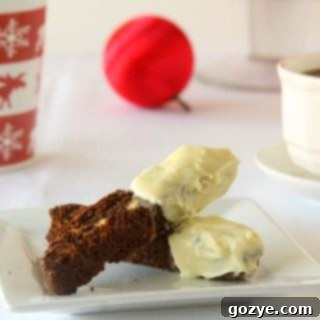 White Chocolate Gingerbread Biscotti Recipe Card Image
