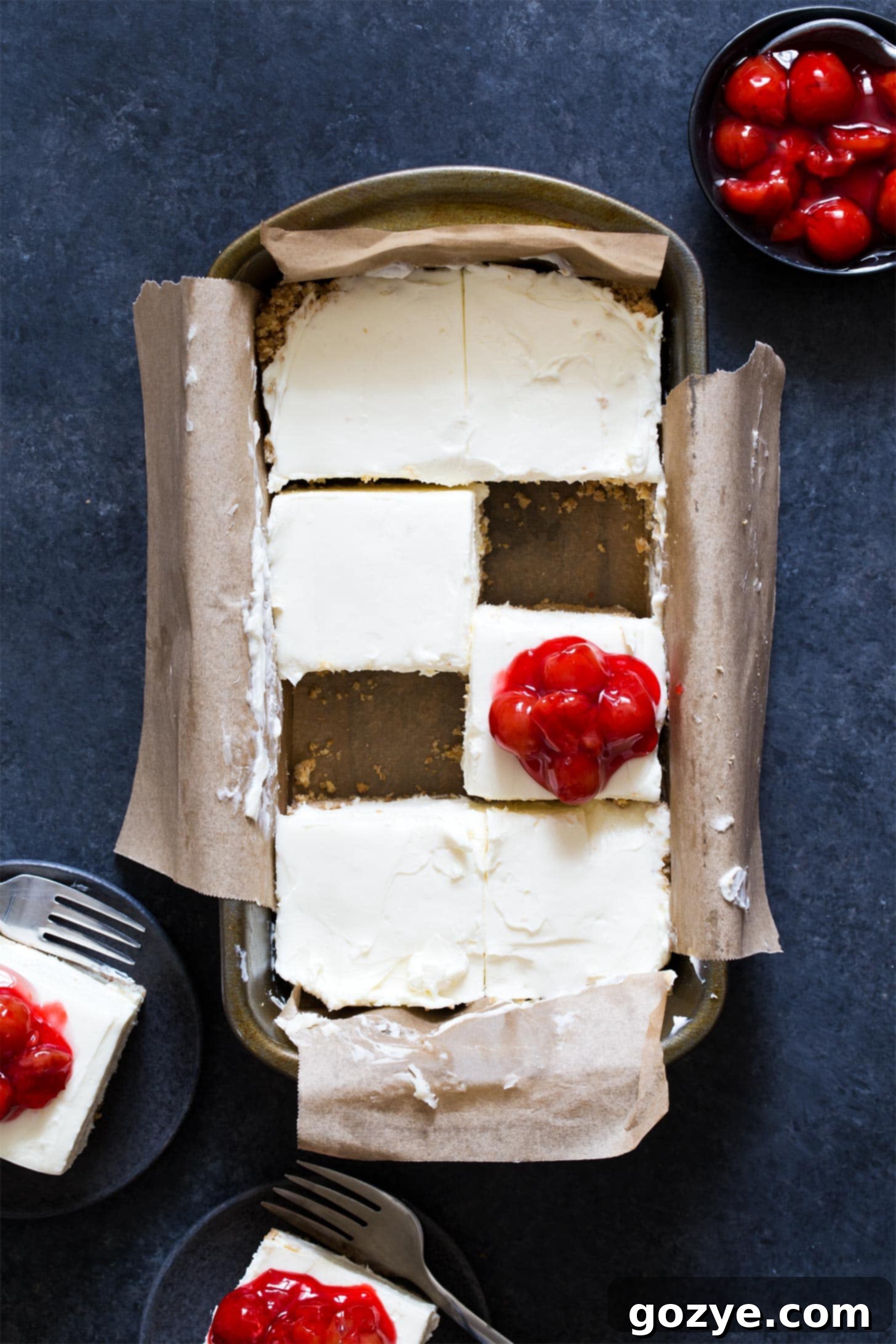 No Bake Cheesecake made in loaf pan