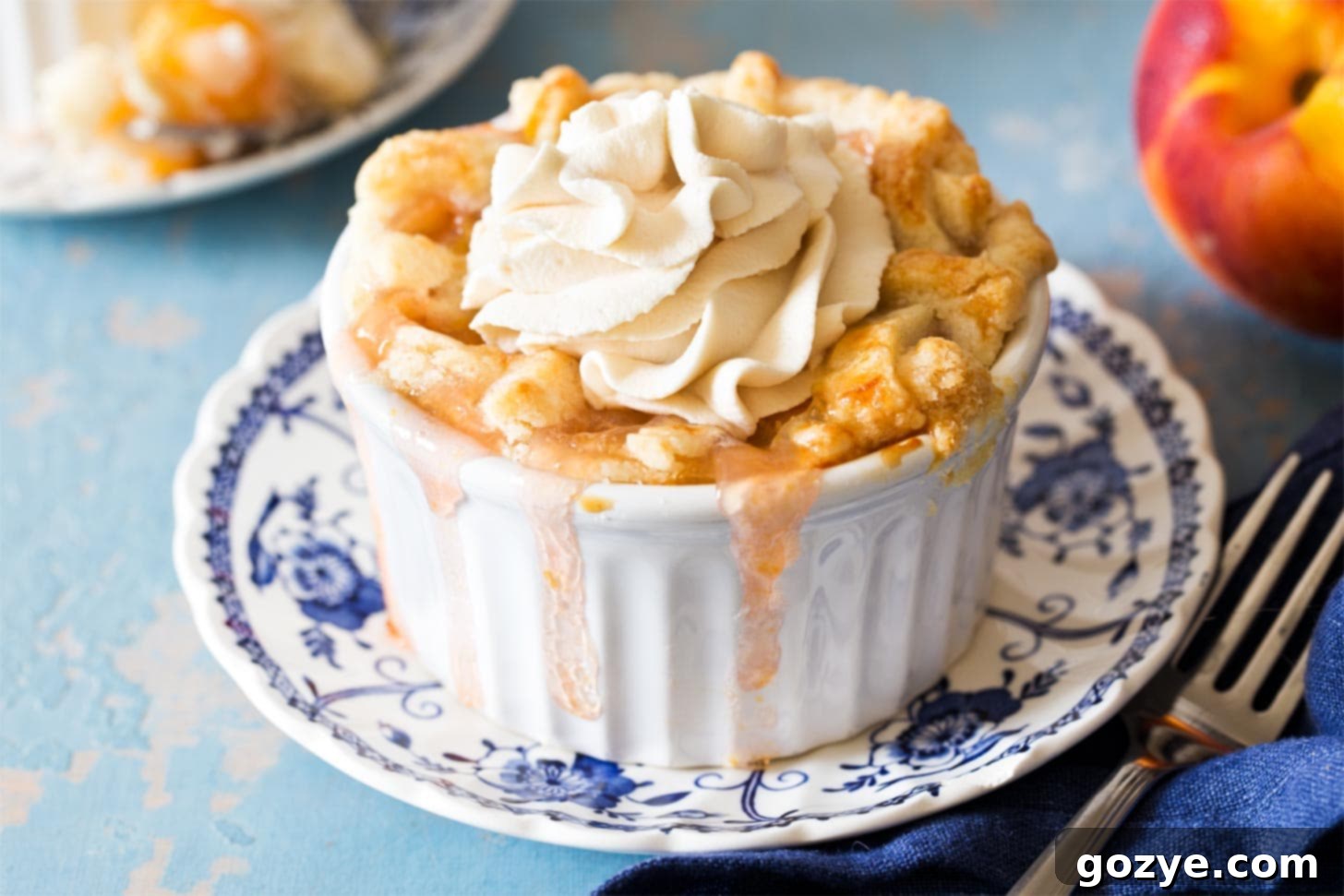 Mini Peach Pies in ramekins