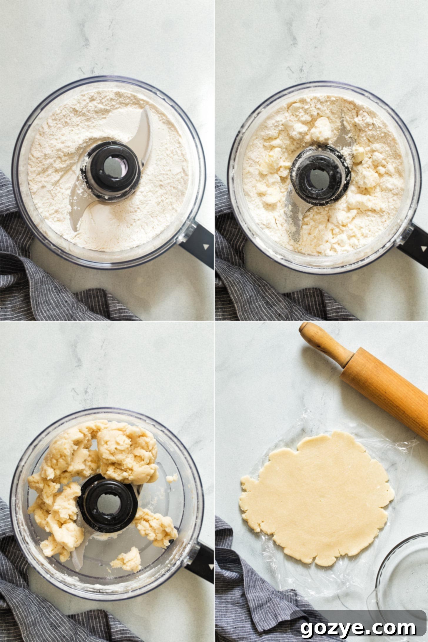 Making pie crust recipe collage