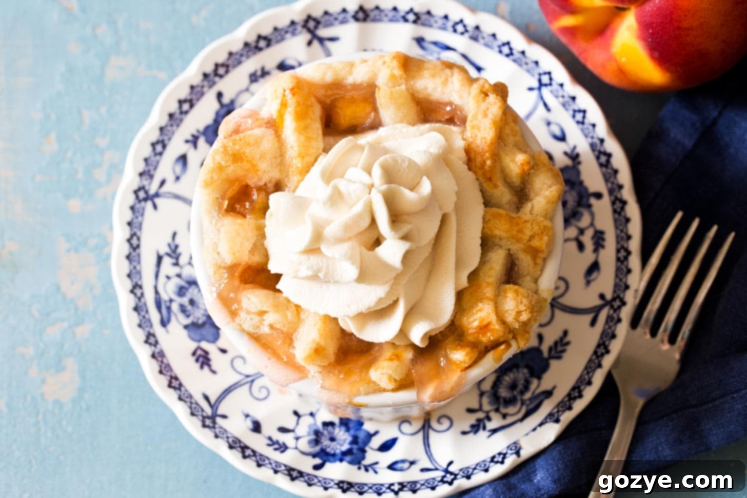 Mini Peach Pie with pie crust