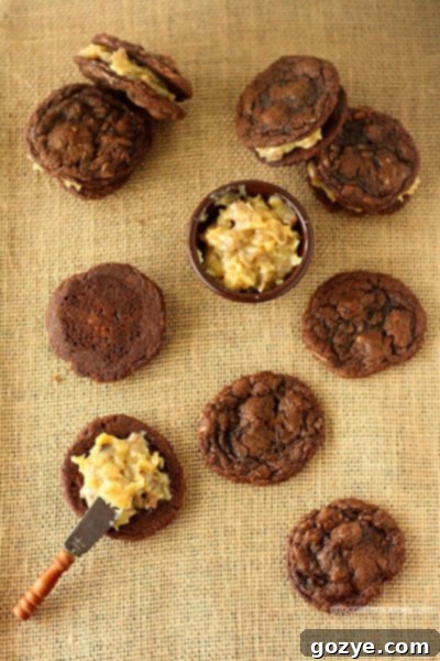 Award Winning German Chocolate Cake Sandwich Cookies