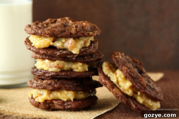 Award Winning German Chocolate Cake Sandwich Cookies