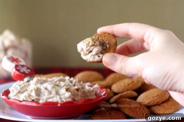 Bowl of Gingerbread Marshmallow Cheesecake Dip surrounded by gingersnap cookies and graham crackers.