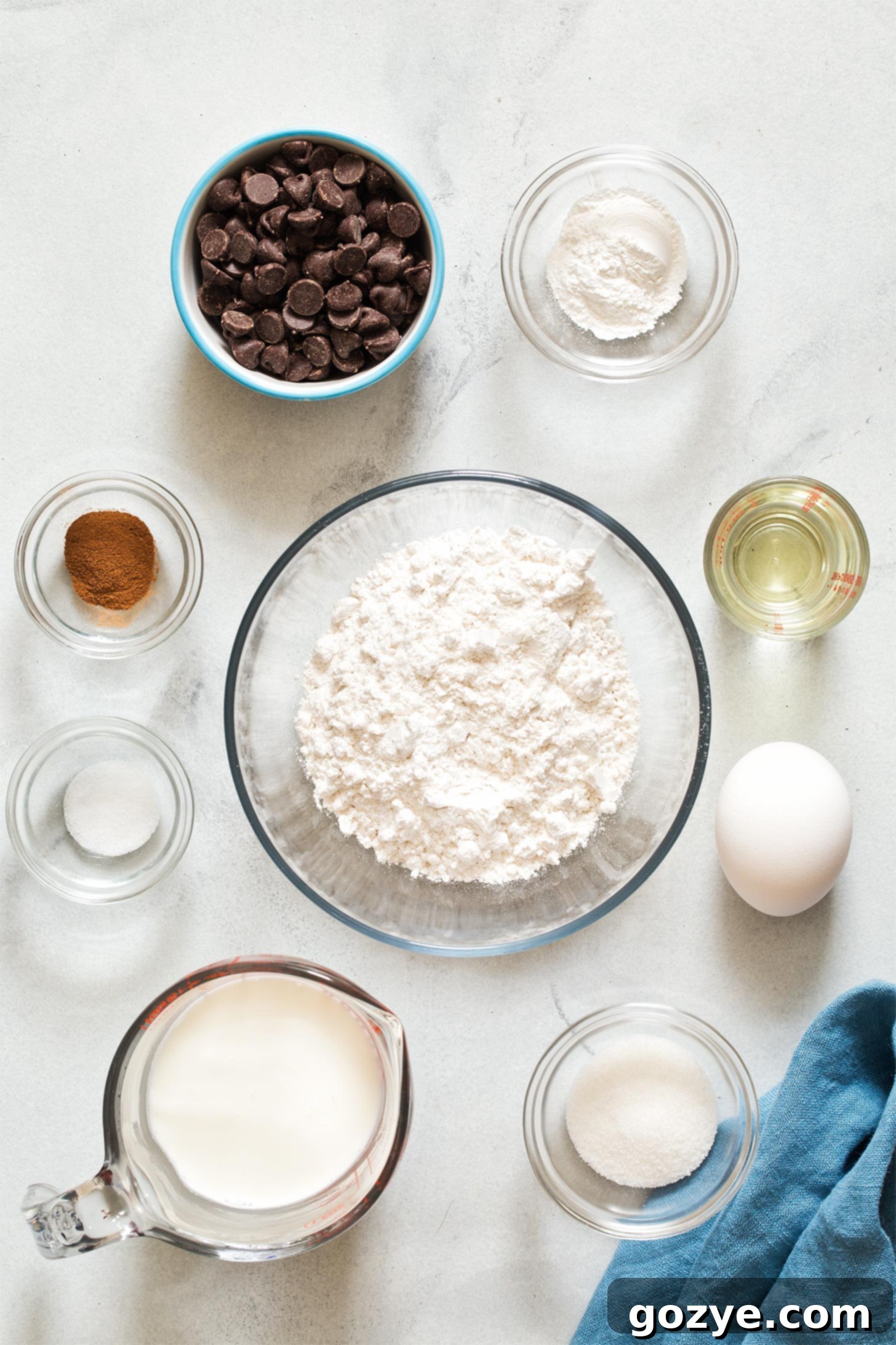 Ingredients for small batch pancakes