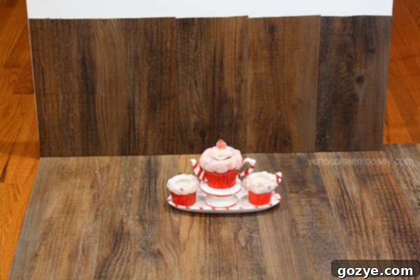 DIY faux wooden backdrop for food photography