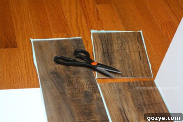 Organized materials for faux wood boards