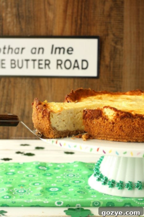 Irish Cheese and Bacon Cheesecake with Walnut Crust | www.chocolatemoosey.com