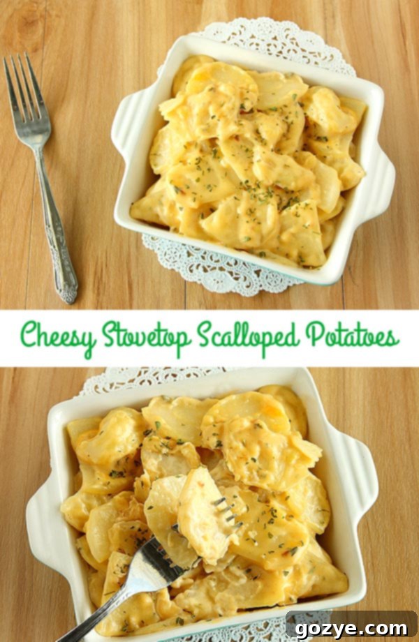 Photo Collage of Cheesy Scalloped Potatoes