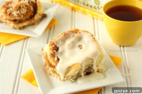 Lemon Coconut Cinnamon Rolls 5 Golden brown Lemon Coconut Cinnamon Rolls fresh out of the oven, before glazing.