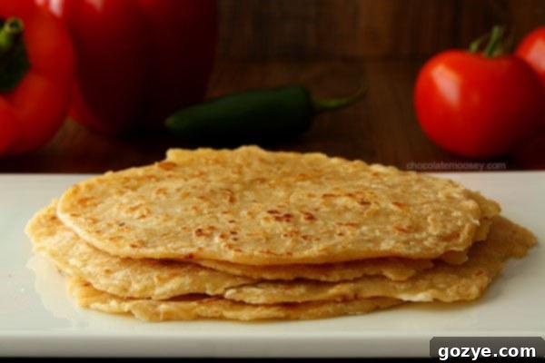Close-up of freshly cooked Homemade Spiced Flour Tortillas