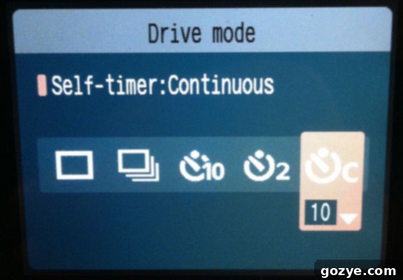 Continuous Self Timer for DSLR cameras