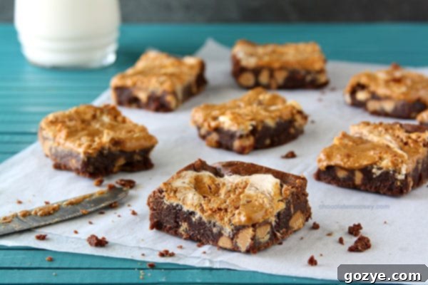 Small Batch Peanut Butter Swirl Brownies In Loaf Pan - a perfect dessert for two or small gatherings.