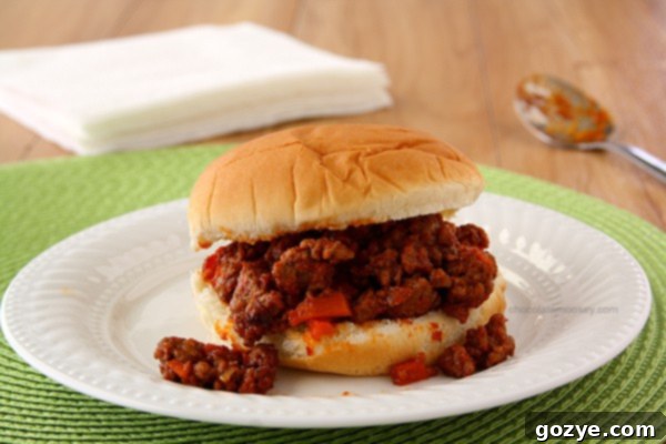 Homemade Sloppy Joe Sandwiches | A plate of delicious homemade sloppy joes on toasted buns with a side of chips