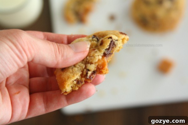 Caramel Stuffed Chocolate Chip Cookies | A Batch of Freshly Baked Cookies