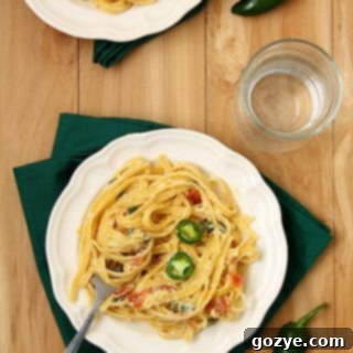Jalapeno Popper Fettuccine Alfredo Recipe Card