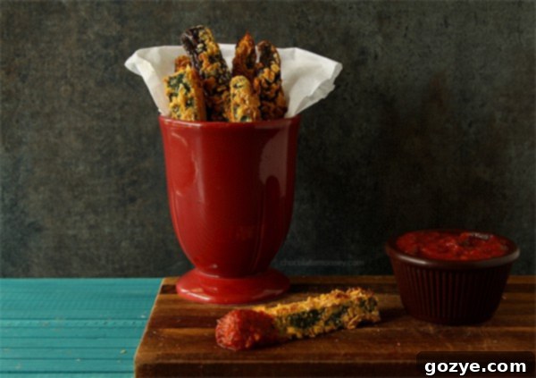Crispy Baked Ratatouille (Zucchini and Eggplant) Fries with Spicy Tomato Dipping Sauce