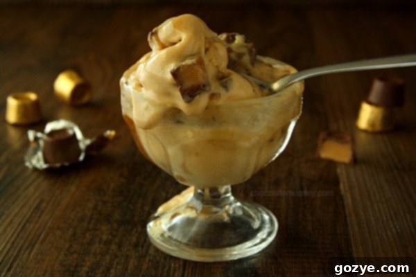 Triple Caramel Pecan Rolo Bliss Ice Cream 5 Triple Caramel Pecan Rolo Ice Cream featuring chopped Rolo candies