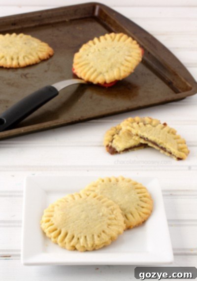 Close-up of a Nutella Dream Pocket Cookie, ready to be enjoyed