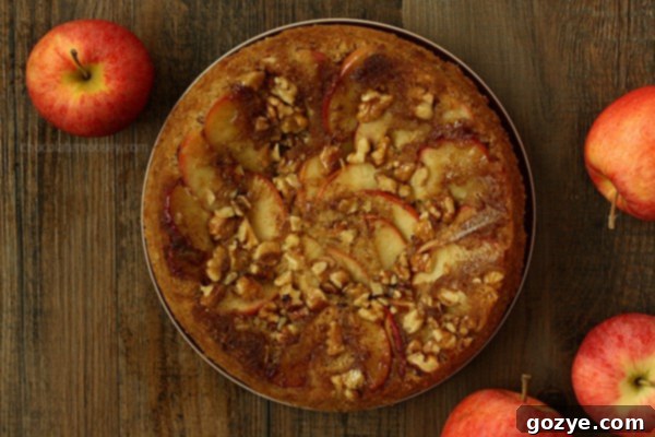 Apple Walnut Upside Down Spice Cake | www.chocolatemoosey.com