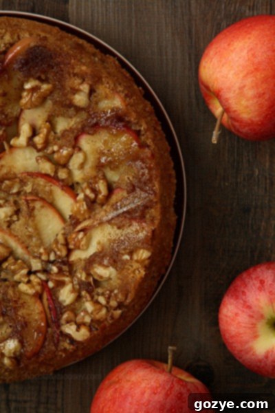 Apple Walnut Upside Down Spice Cake | www.chocolatemoosey.com