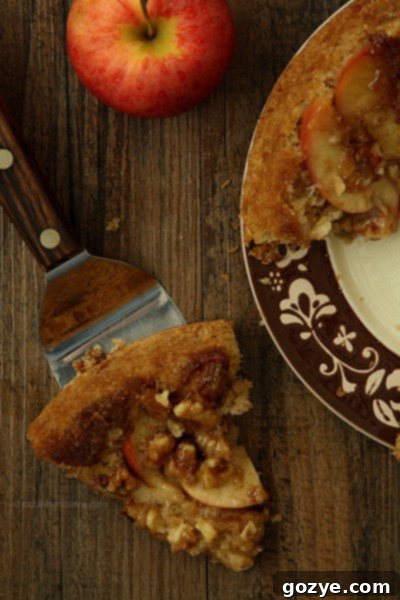 Apple Walnut Upside Down Spice Cake | www.chocolatemoosey.com