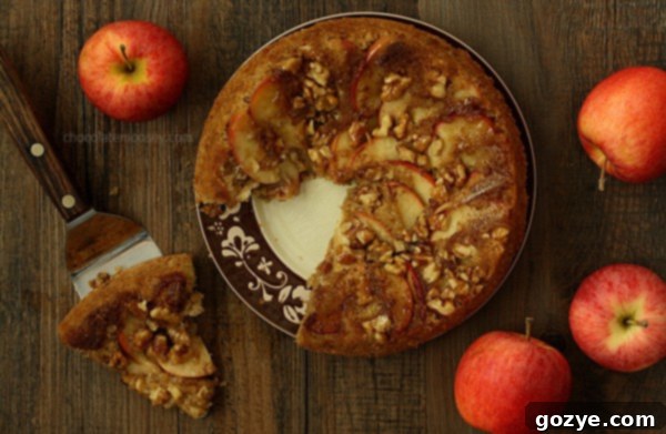 Apple Walnut Upside Down Spice Cake | www.chocolatemoosey.com