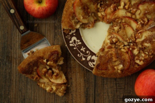 Apple Walnut Upside Down Spice Cake | www.chocolatemoosey.com