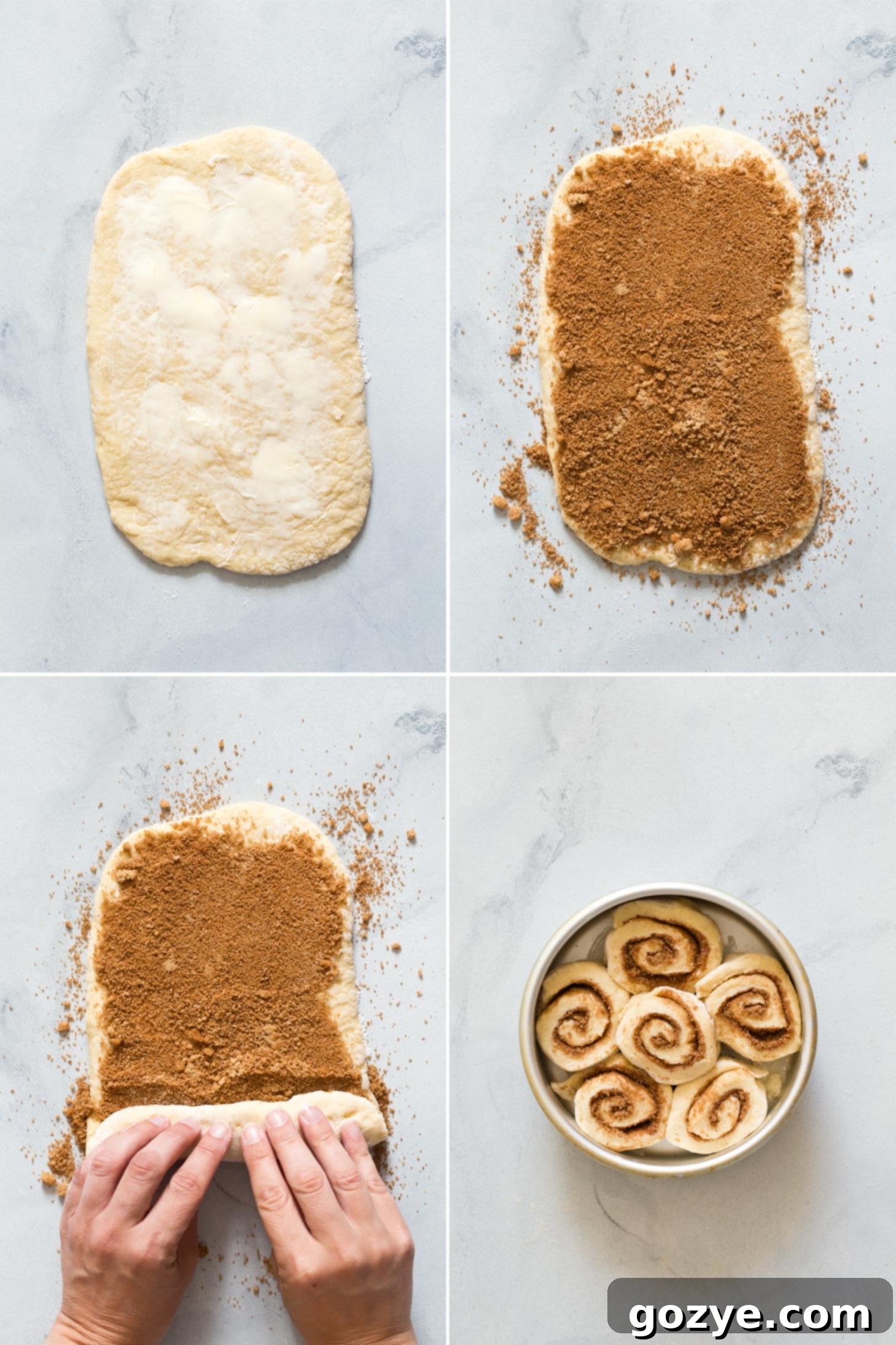 Quick & Cozy Cinnamon Rolls 7 Rolling out small batch cinnamon buns