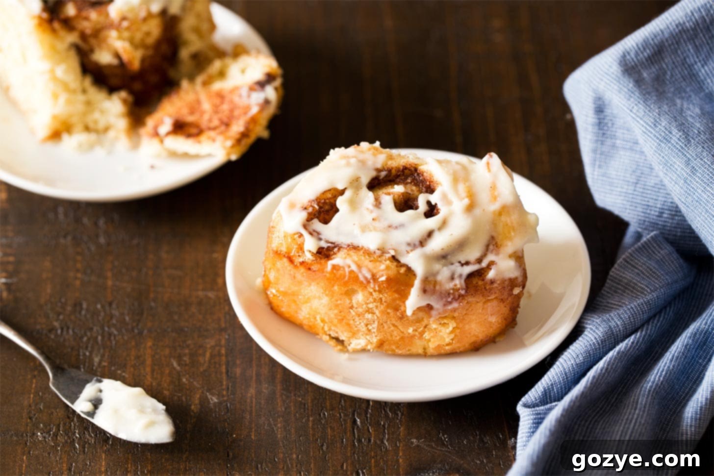 Quick & Cozy Cinnamon Rolls 10 Cinnamon rolls for two ready to eat on a plate