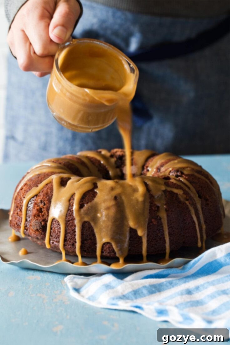 Caramel Glaze recipe card photo for Pinterest