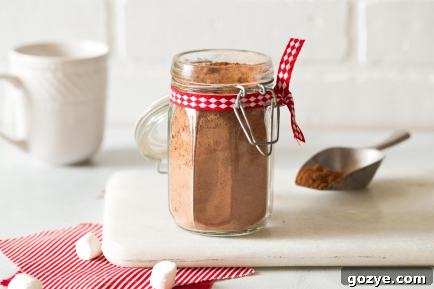 Jar of Homemade Hot Cocoa Mix