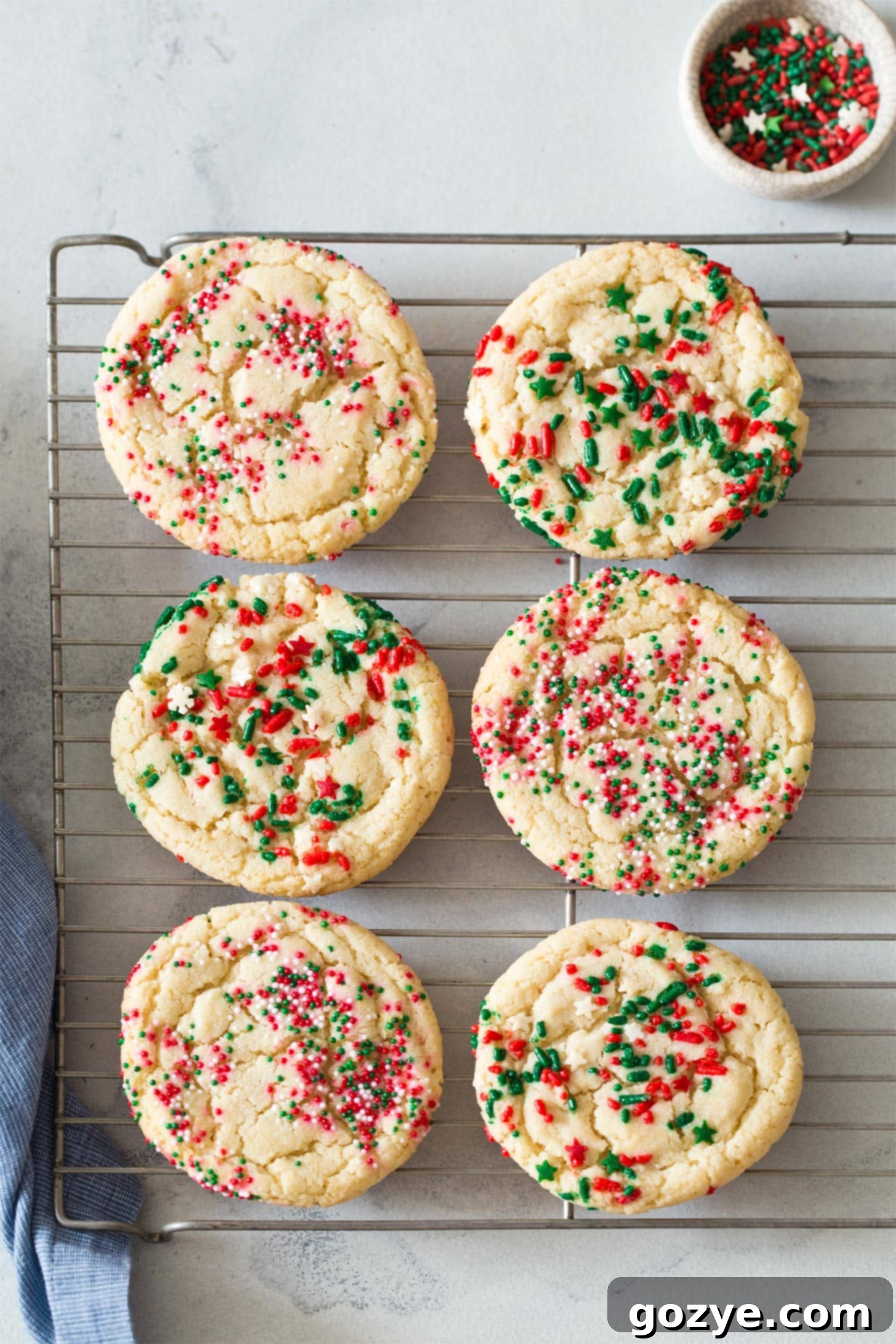 Small batch sugar cookies decorated for Christmas