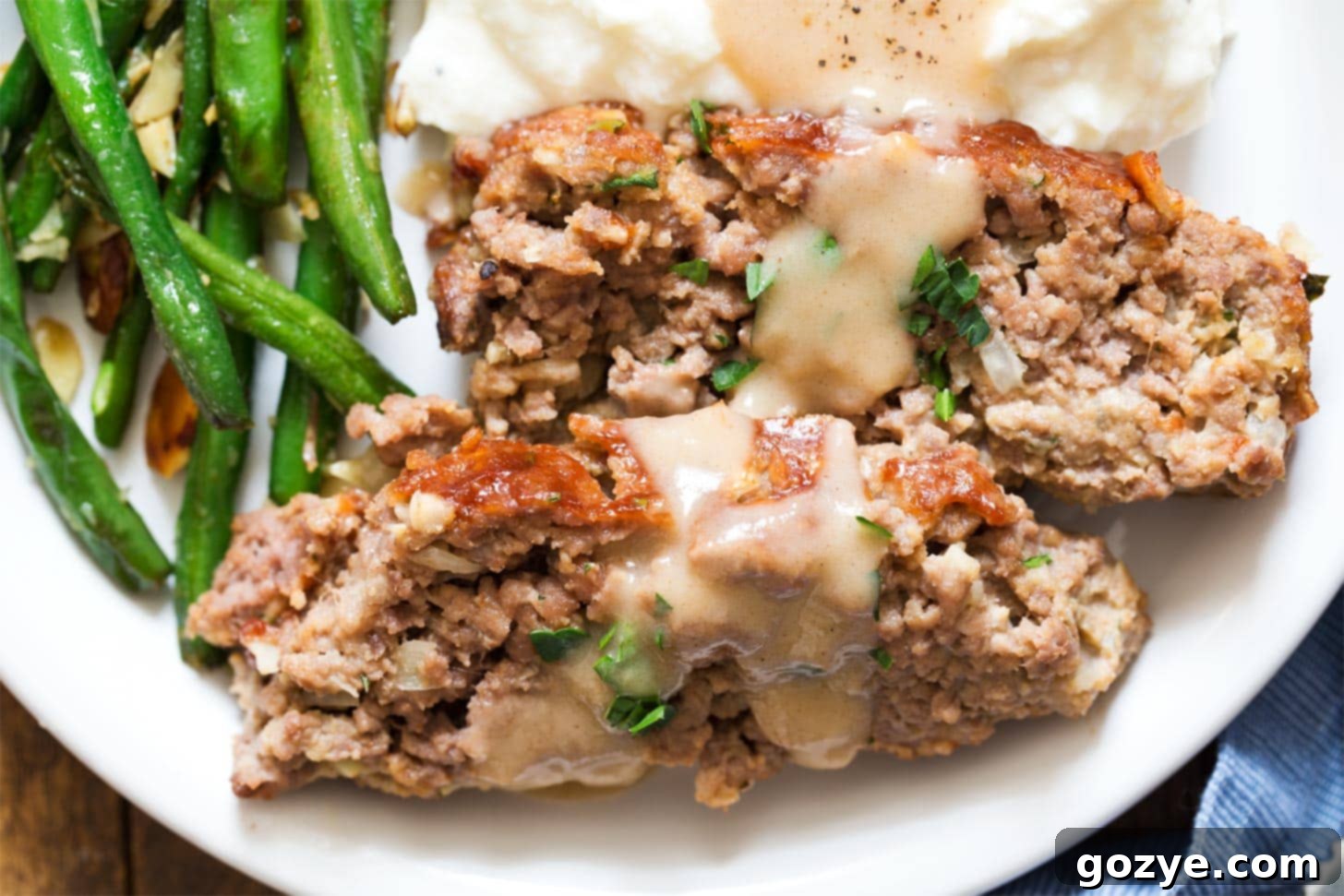 Close up of sliced 1 pound meatloaf recipe - perfect for a weeknight meal.