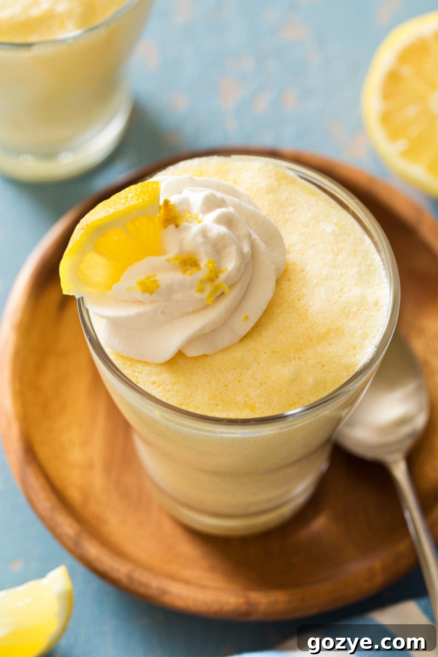 Light and airy lemon mousse served in a cup