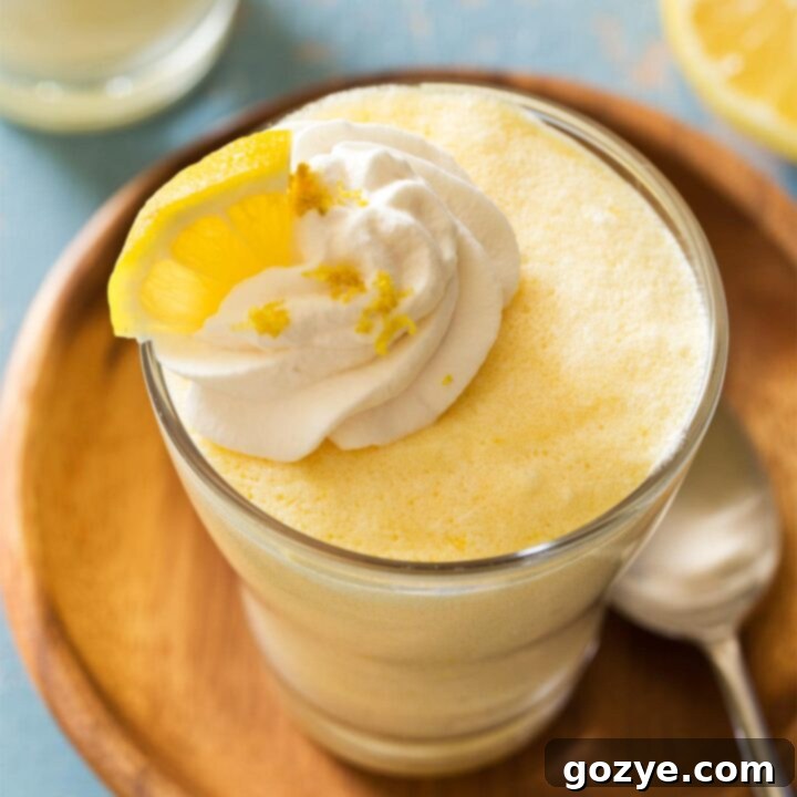 Light and airy lemon mousse served in a cup